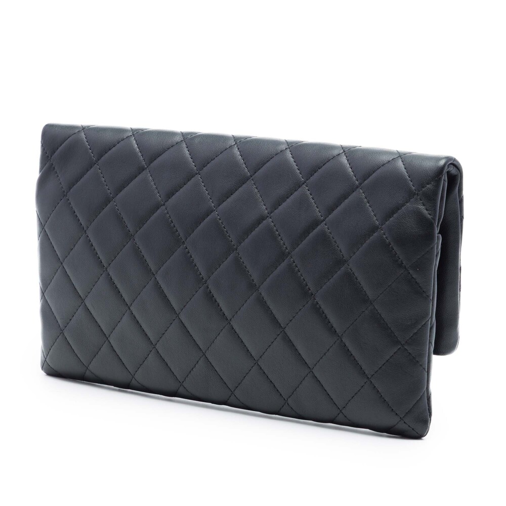 Pre-Loved Chanel Quilted Lambskin Cc Beauty Foldover Clutch View 2